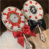 SHOPMOCHO Flower Knows Butterfly Cloud Shoulder Holding Mirror Holding National Style Classical Princess Mirror