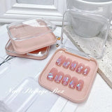 SHOPMOCHO 20/10 Pieces Empty Nail Boxes For Packaging Square Shape Box Wholesale Nail Tips Press On Nail Packaging Case Small Business