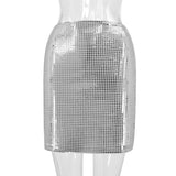 Shopmocho 2025 Spring Sexy Women's Sequin Mesh Party Dress Euro-American Slim Fit Bodycon Clubwear  Evening Cocktail  Elegant Skirt