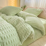 Shopmocho New Rabbit Velvet Milk Single Product Quilt Cover Thickened Warm Solid Duvet  Bedding for Double Use in Autumn/ Winter  220x240