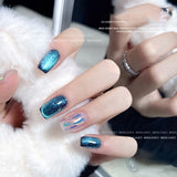 Shopmocho Blue Crystal Magnet Cat's Eye Gel Reflective Laser Reflective Semi Permanent UV LED Gel Polish 8ml Nail Art Varnishes