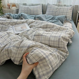 Shopmocho 2025 new class A high gram weight linen raw hemp four-piece set jacquard quilt cover bed sheet student dormitory three-piece set