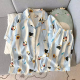 SHOPMOCHO 2Summer short-sleeve pajama set for women, comfortable and trendy, shorts that can be worn outside, home wear set