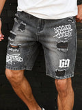SHOPMOCHO Wholesale Men's Distressed Shorts, Fashionable Jeans, Summer Casual Style, Mid-Waist, Light Color, Woven