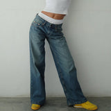 Shopmocho Y2K Baggy Jeans for Women Trendy Low Rise Casual Straight Leg Boyfriend Jeans Denim Pants with Pocket Streetwear