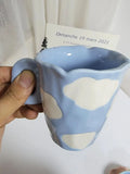 Shopmocho Ins style cute teddy bear irregular cloud tulip ceramic mug