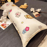 SHOPMOCHO 100% Cotton Pillow Cover Comfortable Pillow Case 90/120/150/180cm Long Bedside Cushion Cover Sweet Girl Pillow Covers Decorative