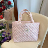 SHOPMOCHO Cartoon Print Women's Shoulder Bag Large Capacity Ladies Tote Handbags Soft Quilted Female Travel Shopping Bags Girls Book Bag