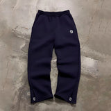 SHOPMOCHO Autumn Drawstring Zipper Sweatpants Solid Color Casual High Street Hip-Hop Rap Street Y2K Style High Waist Trousers