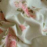 SHOPMOCHO Washed Cotton Duvet Cover Sets Single/Queen/king Flower Printed Bedding Set Princess Style e housse de couette 220x240 with Lace