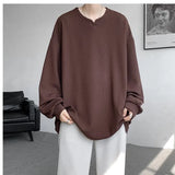 SHOPMOCHO High Quality Texture Long Sleeve T shirt For Men Spring Autumn Casual Mens T-shirts Male Tops Classic Clothes Men's T-Shirts