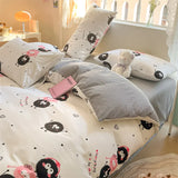 SHOPMOCHO 1Pcs 100% Cotton Printed Duvet Cover Cartoon Pattern Skin Friendly Breathable Comforter Cover Bedclothes for Children Students