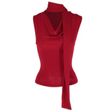 SHOPMOCHO Solid Tank Summer New Women Sexy Sleeveless V-Neck Lady Top Fashion Bandage Streetwear Casual Slim Tank Elegant Knitted Clothing