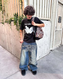 SHOPMOCHO Y2K men Jeans vintage American Pattern letter jeans streetwear gothic Harajuku Hip Hop men women Fashion Casual wide leg jeans
