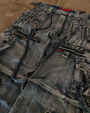 SHOPMOCHO Streetwear Heavy Jeans Y2K Clothing Men Women Hip Hop Retro Pockets Baggy Cargo Pants Baggy Jeans Low Rise Wide Leg Trousers
