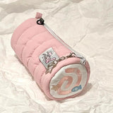 Shopmocho INS Large Capacity Pink Pen Bag Creative Soft Touch Pencil Case Stationery Storage Organizer Creative Students Gift