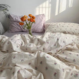 Shopmocho INS Nordic Pink Letter Bedding Set Four Pieces Quilt Cover Girls Women Autumn Winter Single Twin Full Queen Size Duvet Cover Set