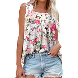 Shopmocho Plus Size Women's Bohemian Vest, Flower Print Sleeveless Square Neck Camisole, Suitable for Date Women's Summer Top