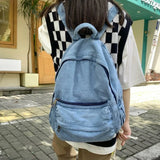 Shopmocho New Gray Denim Backpack Women's Leisure Travel Outing Shoulder Bag Female Fashion Schoolbags Suitable For Boys And Girls Mochila