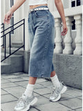 SHOPMOCHO New Loose Wide Leg No Elastic Denim Jeans Women's Casual Trousers American Korean Style Y2K Seven-Foot Pants