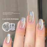 Shopmocho Upgrade Velvet Cat Eye Magnetic Powder Porcelain White 9D Effect Matching With Any Colors DIY Nail Art Decoration Chrome Pigment