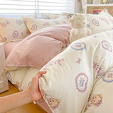 Shopmocho Tulip Flower Duvet Cover Set Single Queen Size Botanical Floral Bedding Set Soft Reversible Comforter Cover with 2 Pillowcases