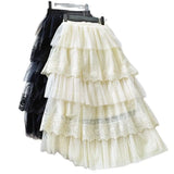 SHOPMOCHO 2026 New Spring Fashion Women Skirts Women Lace Skirts Long Lace Skirt Women Fashion Clothing K68