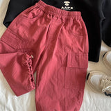 SHOPMOCHO Kids Pants Girdle Overalls Baby Wide Leg Pants Girls Pants Teenage Girls Clothing Cargo Winter Clothes for Boys