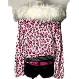 SHOPMOCHO Y2k new kawaii pink leopard print plush warm women zipper sweatshirt high street Harajuku cute casual zipper hoodie