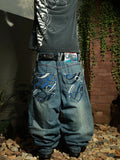 SHOPMOCHO Y2K American Jeans Mens Oversized Retro Hip-Hop Wide-Leg Pants Harajuku Trend Rock Women Straight Pants