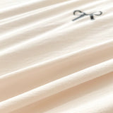 SHOPMOCHO 3 Piece Sheet Set  pink bowknot embroidery duvet cover Set ， comfortable Bedding Set Bedspread for All Season