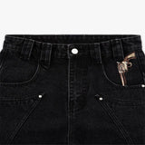 SHOPMOCHO Western Pistol Pendant Pocket Embroidery High Quality Loose Wide Leg Jeans Y2K Trend Men Women Fashion Comfortable Streetwear
