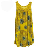 Shopmocho Women's clothing summer sleeveless camisole dress lace print sleeveless large swing loose sexy dress long skirt plus size