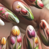 SHOPMOCHO 24Pcs Matte Almond Autumn Winter False Nails with Glue Glitter Butterfly Fake Nail Press Ons Black Gradient Artificial Nail Tips
