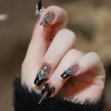 Shopmocho 24PCS/1BOX Hot girls Wear Wholesale Bow Hot Girls Nail Art Fake Nails