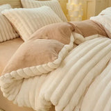 SHOPMOCHO 150x200cm Solid Color Plush Duvet Cover AB Style Double-sided Velvet Quilt Cover Winter Keep Warm Thickening Bedding Article