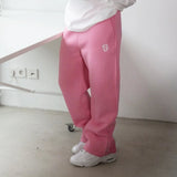 SHOPMOCHO Autumn Drawstring Zipper Sweatpants Solid Color Casual High Street Hip-Hop Rap Street Y2K Style High Waist Trousers
