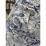 SHOPMOCHO Light Luxury Denim Shorts Men's Summer Loose and Versatile Casual Five-point Pants Fashion Blue and White Low Rise Short Pants
