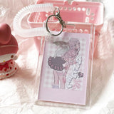 Shopmocho Ins Photocard Holder Idol Photo Protector Photo Binder Idol Photo Sleeves Holder Pearl Keychain Student Stationery Supplies