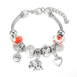 SHOPMOCHO New Butterfly Pendant 5 Color Rhinestone Snake Chain Bangle Lobster Buckle Adjustable Charm Woman Beaded Bracelet Jewelry Gift