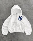SHOPMOCHO Y2K Harajuku Fashion Letter Pattern Printed Hooded Sweatshirt Hip Hood Casual Loose Men and Women Oversized Zipper Sweatshirt