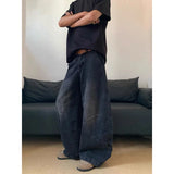 Shopmocho Street Vintage 2000s Jeans New Y2K Harajuku Wash Blue Streetwear Baggy Jeans Denim Pants Mens High Waist Wide Trousers Autumn