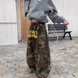 SHOPMOCHO Fashionable Camouflage Denim Pants Trendy Japanese Harajuku Style Loose Fit Long Pants Polyester Fiber Comfortable Casual Lei...