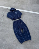 SHOPMOCHO American Y2K Casual Zipper Hoodie Sweatpant Two Piece Set HipHop Oversized Embroidery Sweatshirts Men Women Casual Pants