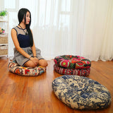 SHOPMOCHO Round Floor Cushion Pillow Thickened Tatami Yoga Mat for Meditation Machine Washable Seat Cushion Office Sleeping Mat