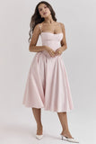Shopmocho Summer Women Elegant Sleeveless Backless Pleated Dresses Lady Sexy Solid Sling Midi Dress 2025 Female Party Evening A-line Robes
