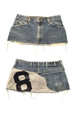 SHOPMOCHO Short skirt applique print denim goth street hip hop hoparajuku vintage high waist y2k mini sexy loose casual women's skirt
