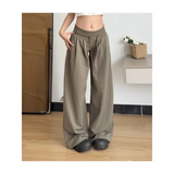 Shopmocho New Spring and Autumn Lazy Style Casual Pants High-end Low-waist Slimming Straight Loose Wide-leg Trousers Women