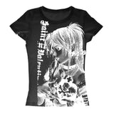 Shopmocho Y2k anime Streetwear O-neck 90s Text Printing Tops Women Harajuku Clothes Simple Vintage Crop Tee Aesthetic emo Casual T-shirt