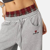 SHOPMOCHO American Retro College Style Loose Fit Two-Piece Set with Double Waist Head Fake Bathroom Pants for Sports Leisure 2025 Fashion